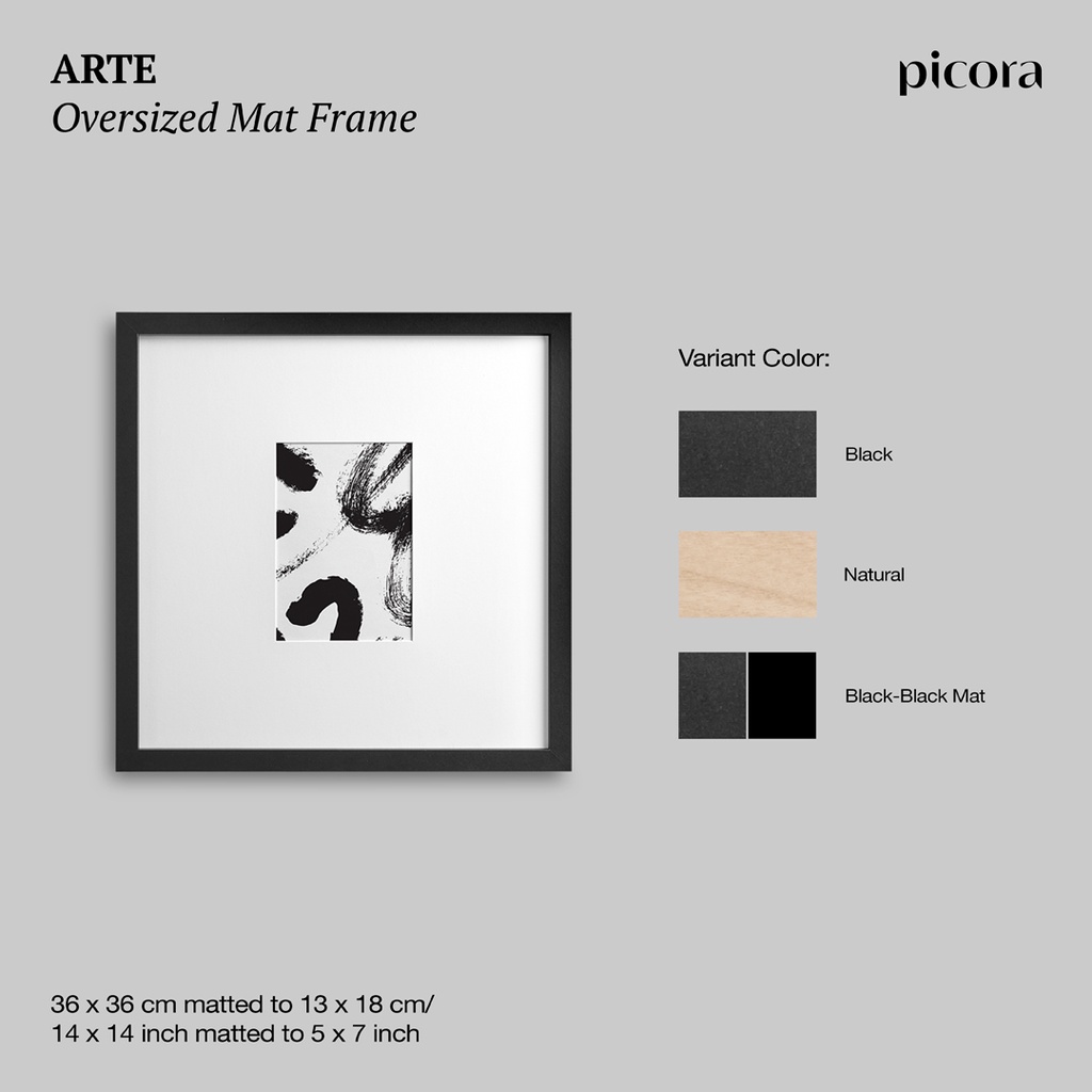 PICORA ARTE Oversized Mat Frame 36x36cm/5R Bingkai Foto Dinding