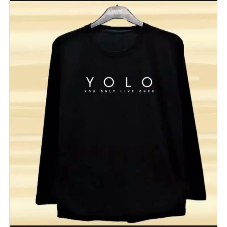 kaos distro/kaos lengan panjang-yolo/kaos kata uni kata lucu