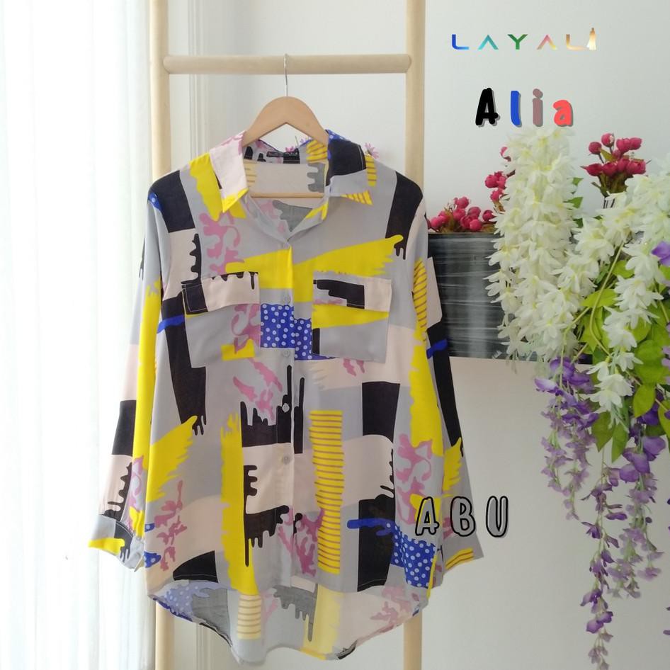 ☺ ALIA SHIRT KEMEJA MOTIF ORI BY LAYALI ➾
