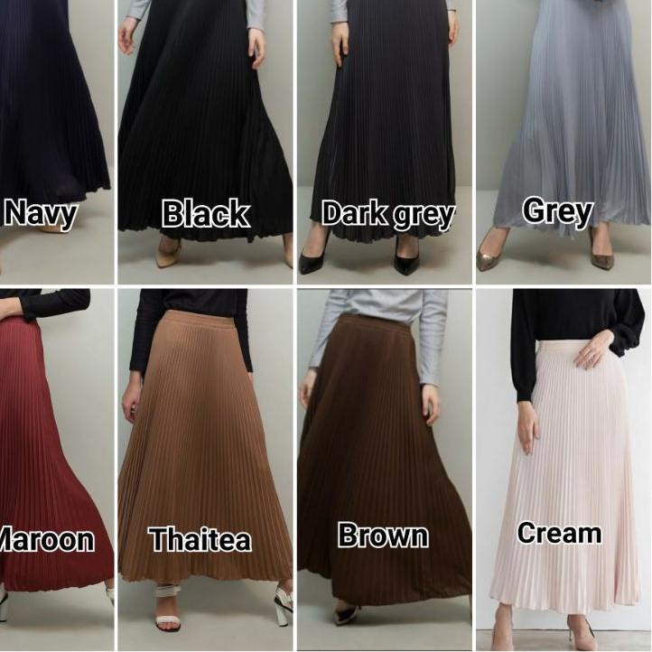 [KODE FNC0Q] Rok Plisket Gia Skirt Geulis Giovanni Skirt Geulis Asya Skirt Geulis Pleats Skirt Vanil