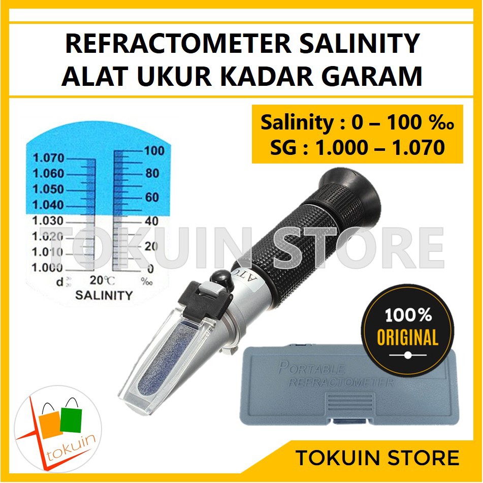 Refraktometer Salinity Refractometer Alat Ukur Kadar Garam Salinitas Akuarium Air Laut