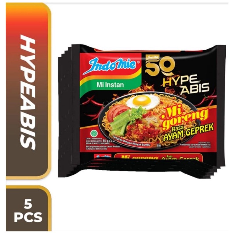 

Indomie goreng ayam geprek 5pcs & 10