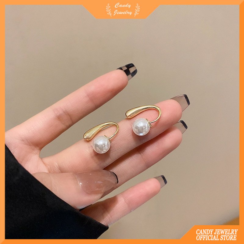 Anting Mutiara Kecil Warna Permen Gaya Retro Untuk Wanita