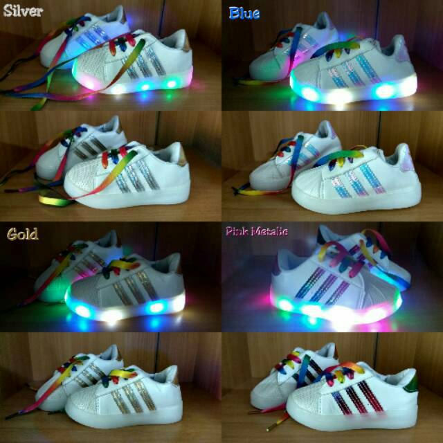 LED SHOES RAINBOW ROPE | SEPATU LAMPU ANAK | SEPATU ANAK UNISEX