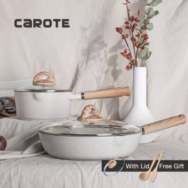 Promo panci set carote fry pan 28 cm dan sauce pan 18 cm anti lengket