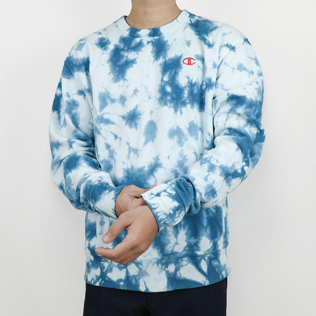 Sweatshirt Tie Dye Pria by Champion Blue