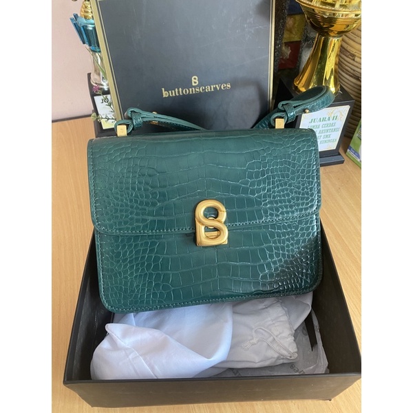 (SOLD BY WA) Audrey Bag Croco Buttonscarves  Medium ( PL Good Conditions)