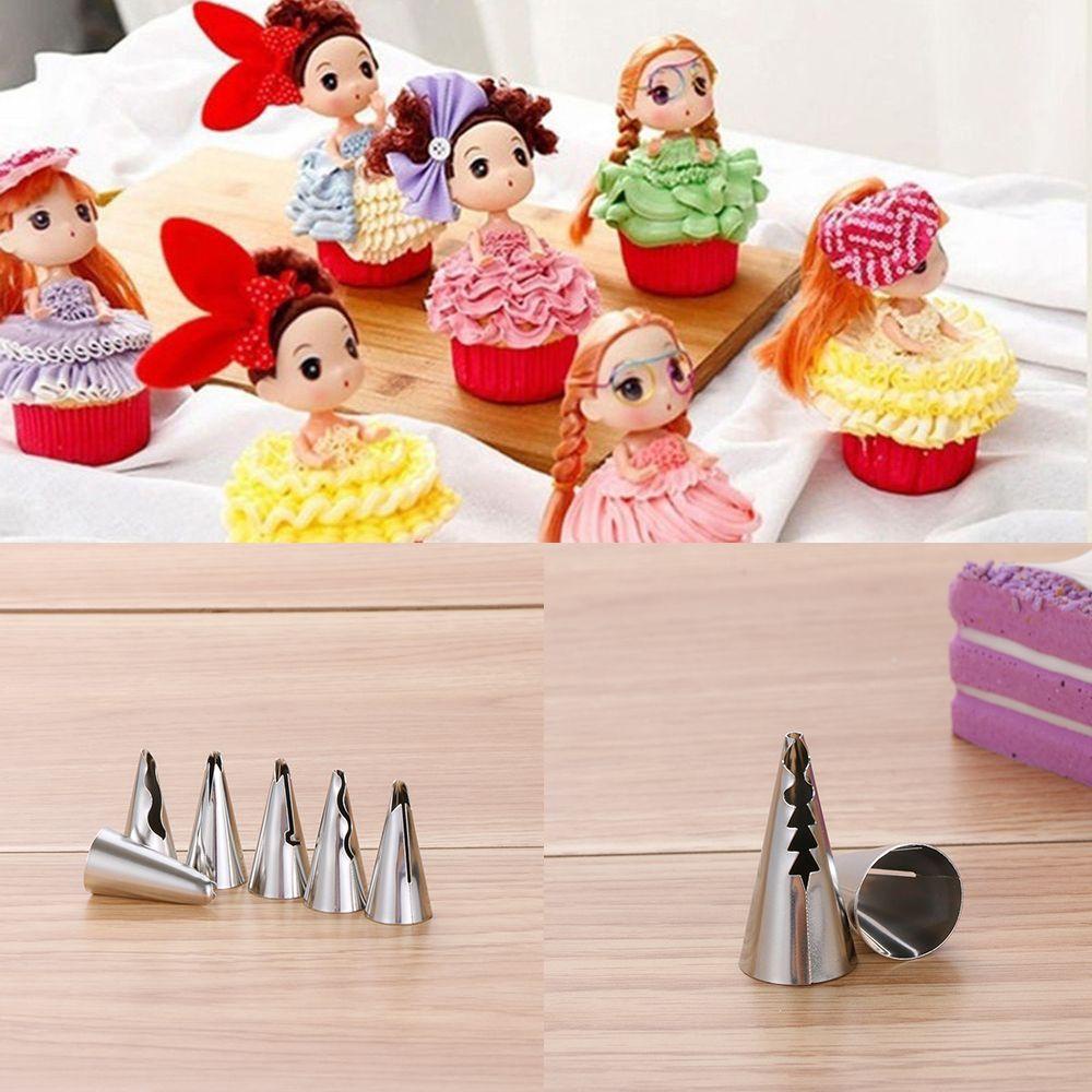 7pcs Spuit Piping Icing Bahan Stainless Steel Untuk Dekorasi Kue