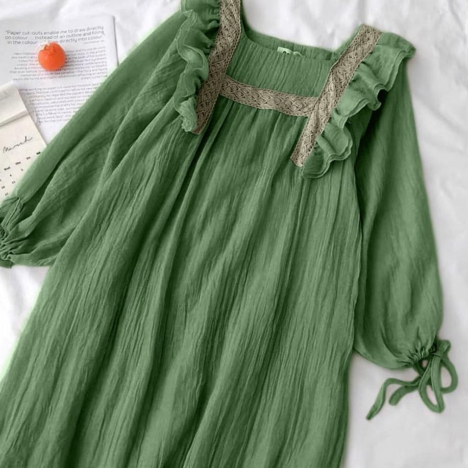 MIDI DRESS WANITA / OLIVE DRESS / MIDI DRESS CRINCLE / DRESS MIDI KOREA ..