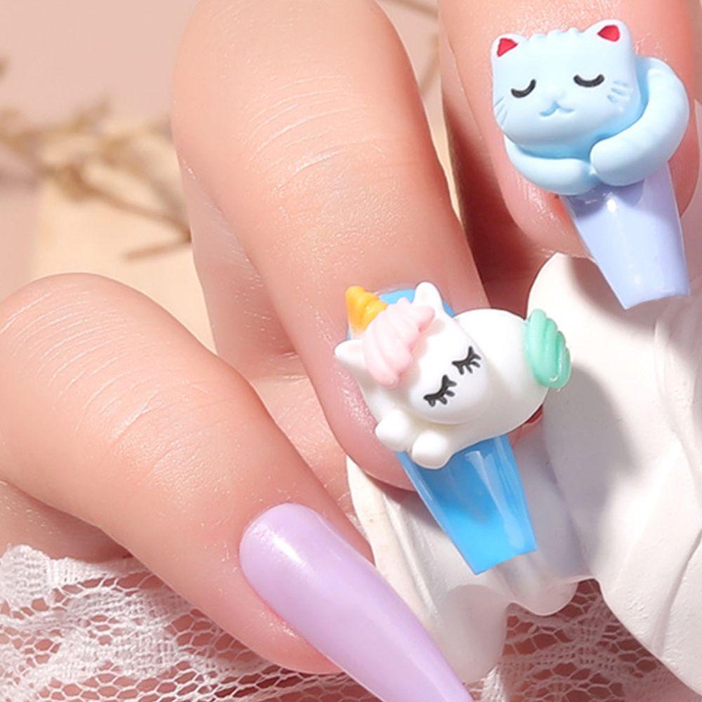 MXBEAUTY Charms Paku Lucu DIY Hiasan Kuku Desain Fashion Hewan Kelinci 3D Dekorasi Kuku