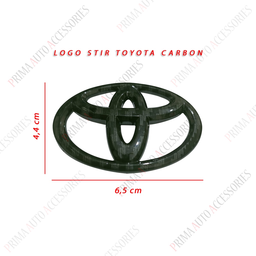 Logo Emblem Stir Mobil Toyota Carbon Steer Car 65mm x 44mm