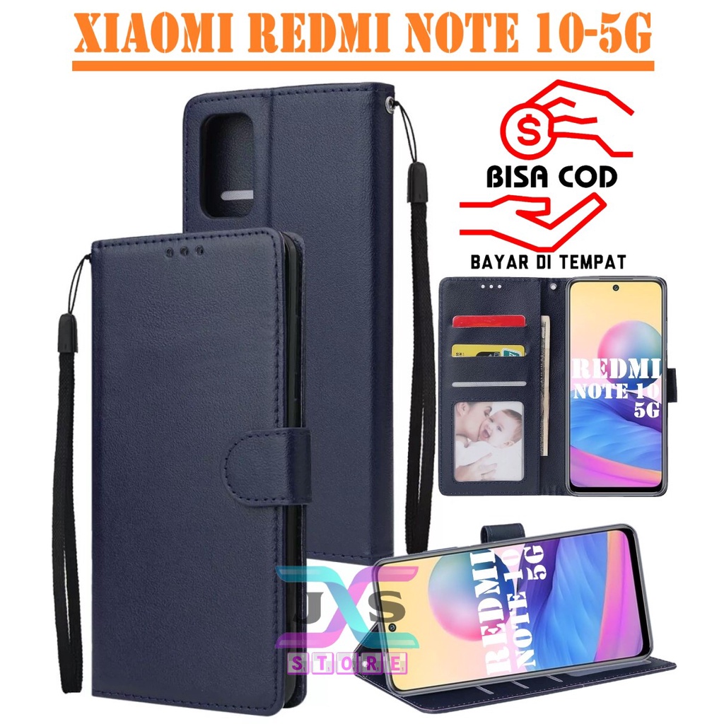 SARUNG BUKU HP UNTUK XIAOMI REDMI NOTE 10 -5G/ FLIP WALLET UNTUK XIAOMI REDMI NOTE 10-5G / LEATHER C