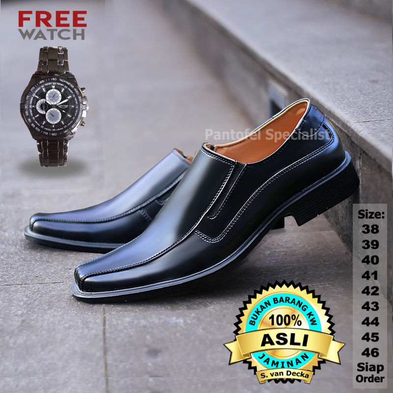Sepatu Formal Pria S.van Decka J-TK018X+Bonus Jam
