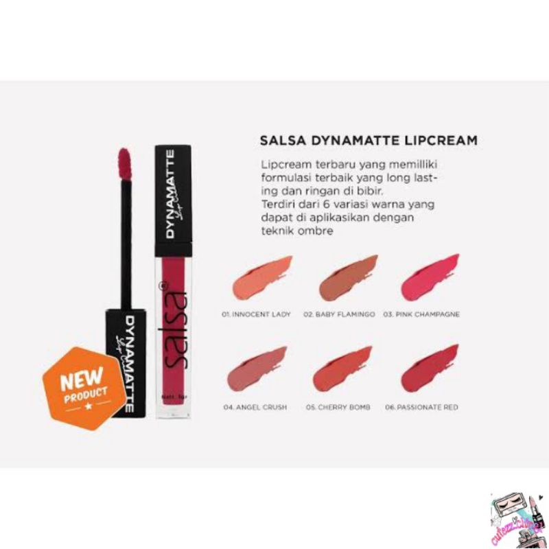 ☃️Cutezz_Ching1☃️Salsa Dynamatte Lip Cream 5g - Lip Cream Matte