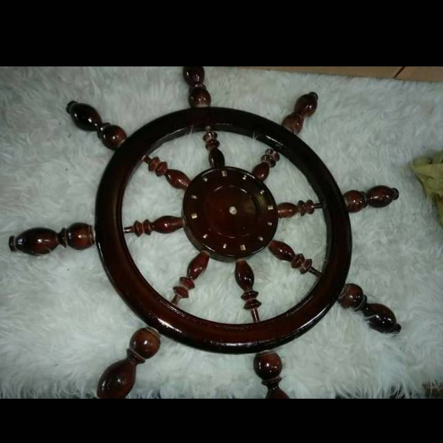 Jam kemudi kayu jati besar diamter 60