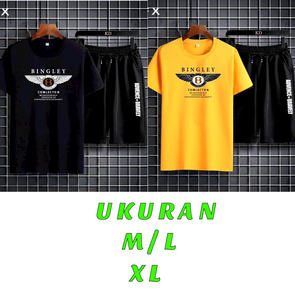 Asgard777 - Setelan BINGLEY / satu set / setelan / baju pendek / celana pendek / baju cowok / baju pria