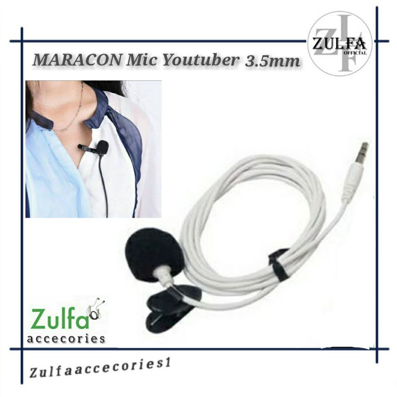 Microphone Clip On YOUTUBER PUTIH - Mikrofon Live TIKTOK