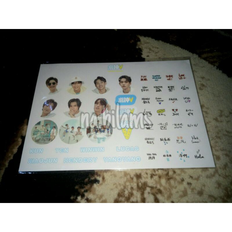 Sticker A4 Summer Vacation WayV SEALED | sumkit sumvac kun ten winwin lucas xiaojun hendery yangyang