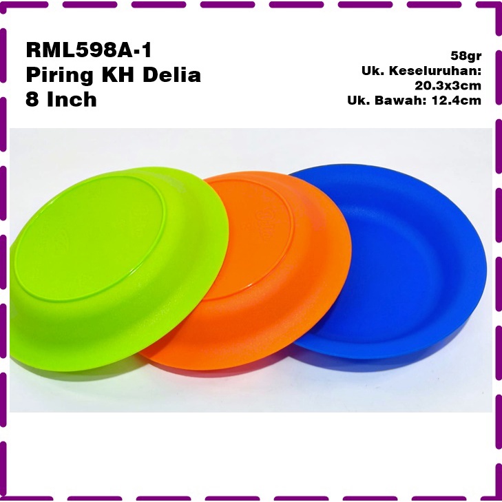 RML598A-1 Piring  Makan/Piring Saji  Bulat KH Delia 8 Inch