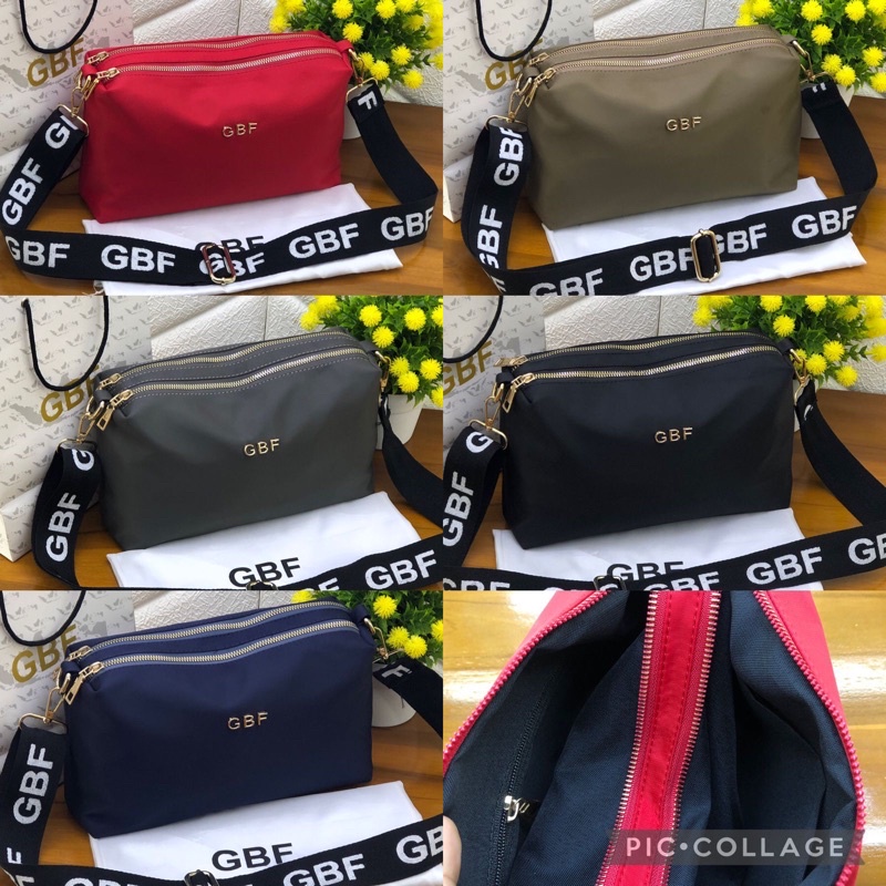 tas wanita GBF ruang 2 nylon free paperbag uk 25x16 kode 09-9