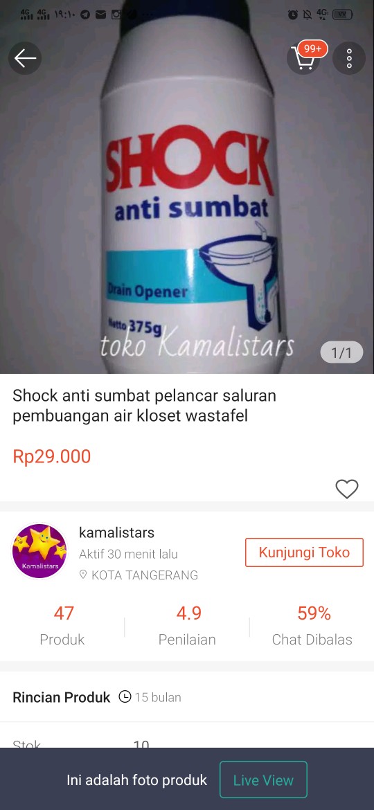 Shock Anti Sumbat Pelancar Saluran Pembuangan Air Kloset Wastafel