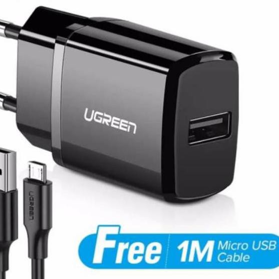 Flash Sale✻ UGREEN USB CHARGER 2.1A + KABEL CHARGER MICRO USB / TYPE C **
