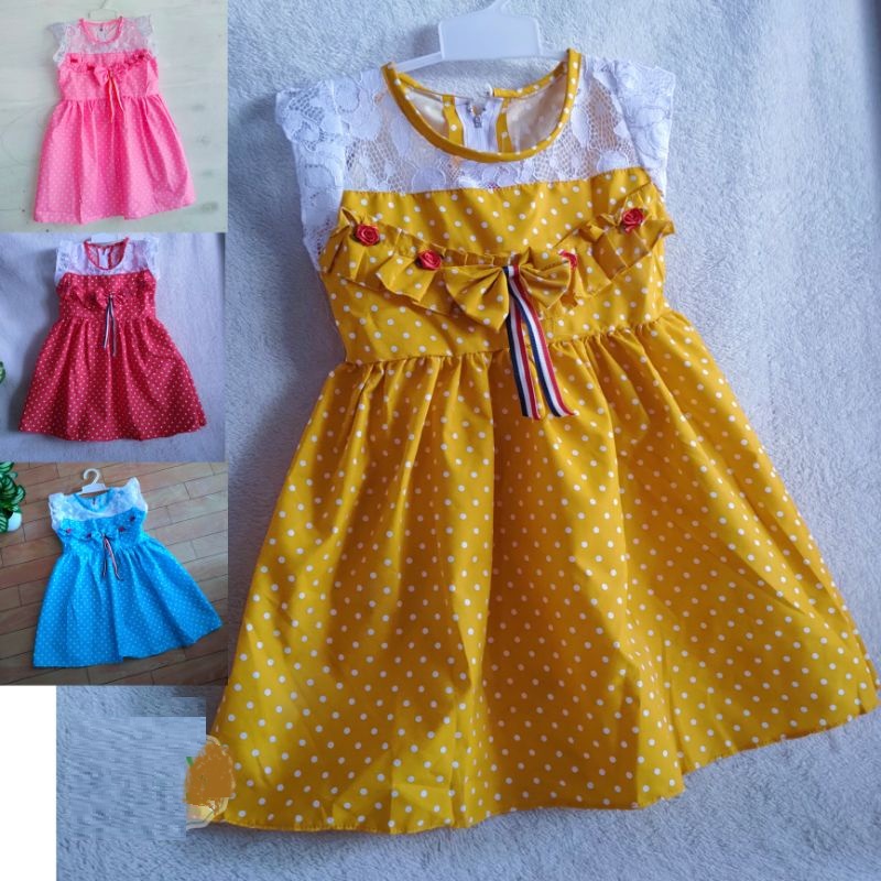 RATU 067 DRESS ANAK 1 2 TAHUN ❤️ BAJU BROKAT ❤️ DRESS POLKA ❤️ Dress anak 2 tahun gaun anak cewek ba