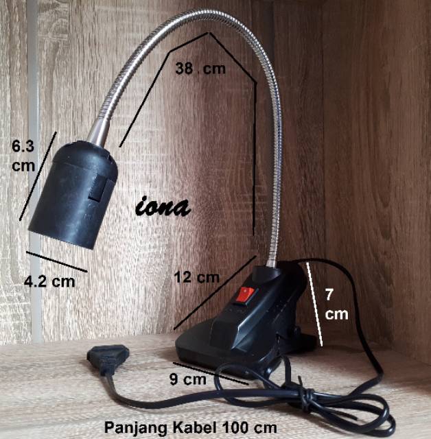 Lampu Meja Belajar Flexible Jepit Lampu Kerja Lampu Reptil 108H