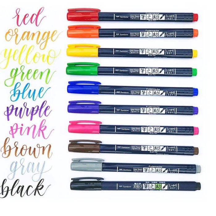 

kaligrafi-perlengkapan- tombow fudenosuke hard tip - brush pen - merah -perlengkapan-kaligrafi.