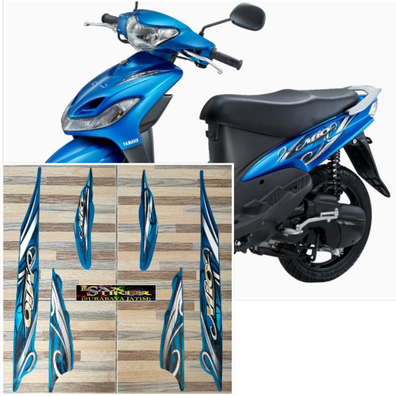 striping original Yamaha Mio sporty biru tahun 2010