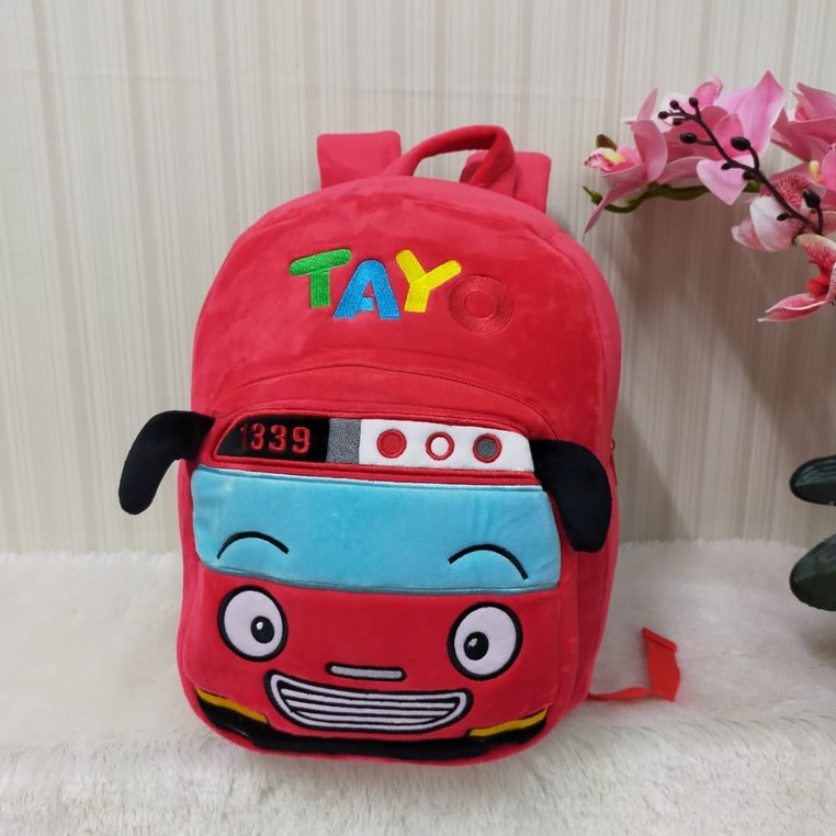 Tas Ransel Tayo Merah Gani Size L/Backpack Anak Tk SD/Tas Karakter/Kado Tas Anak