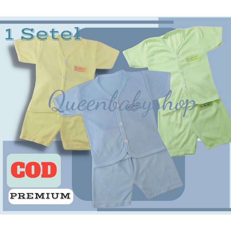 1 Setel Baju Bayi Polos Setelan Newborn Polos (Bisban) Baju Bayi Celana Bayi Perlengkapan Bayi
