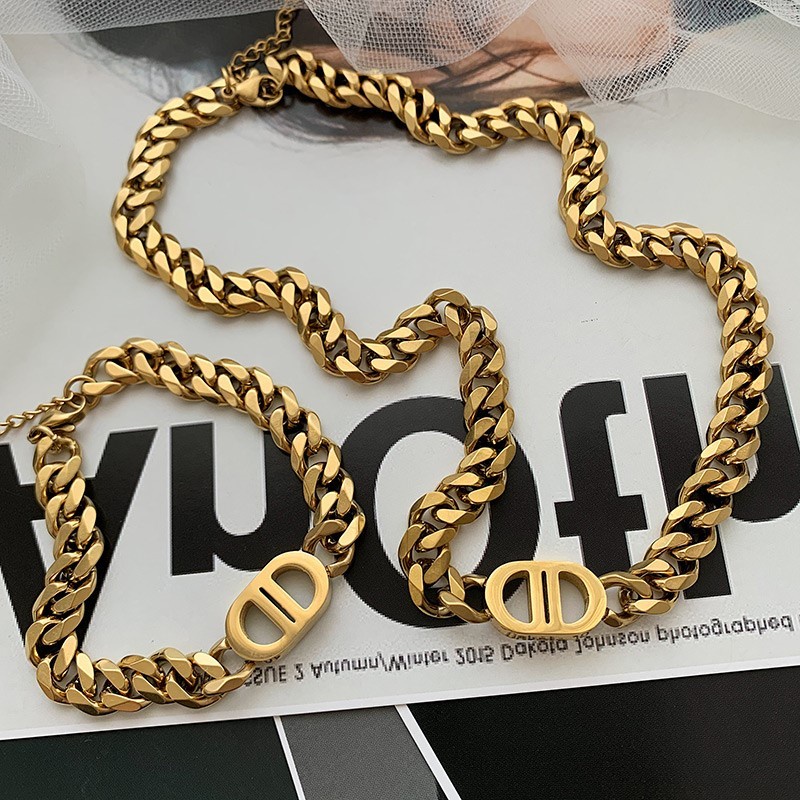 Kalung Rantai Emas Gaya Hip Hop Korea