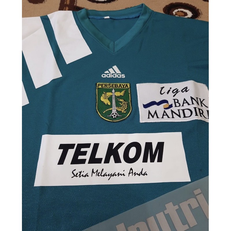 Jersey retro persebaya liga bank mandiri 2002 (hijau toska)