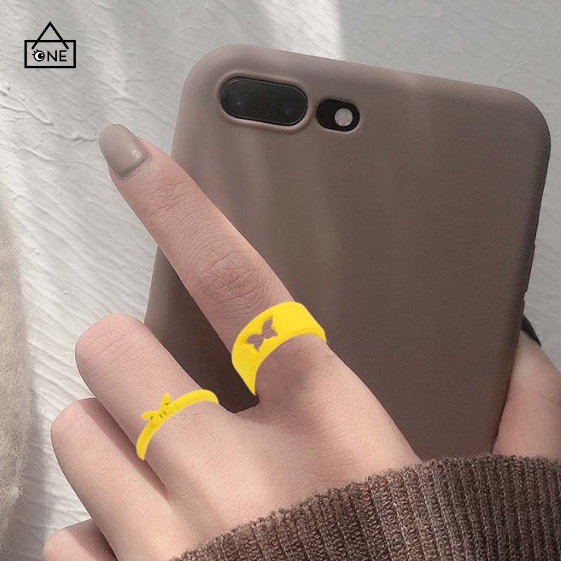 COD❤2 Pcs Fashion Cincin Kupu-kupu Cincin Persahabatan Pasangan Aksesoris Pernikahan  Wanita A one