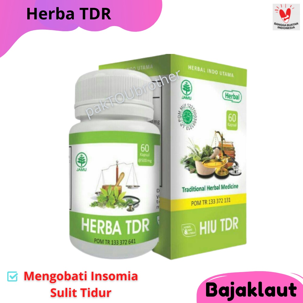Herbal TDR Obat Insomnia Susah Tidur Dewasa Paling Ampuh / Obat Susah Tidur Malam Herbal BPOM