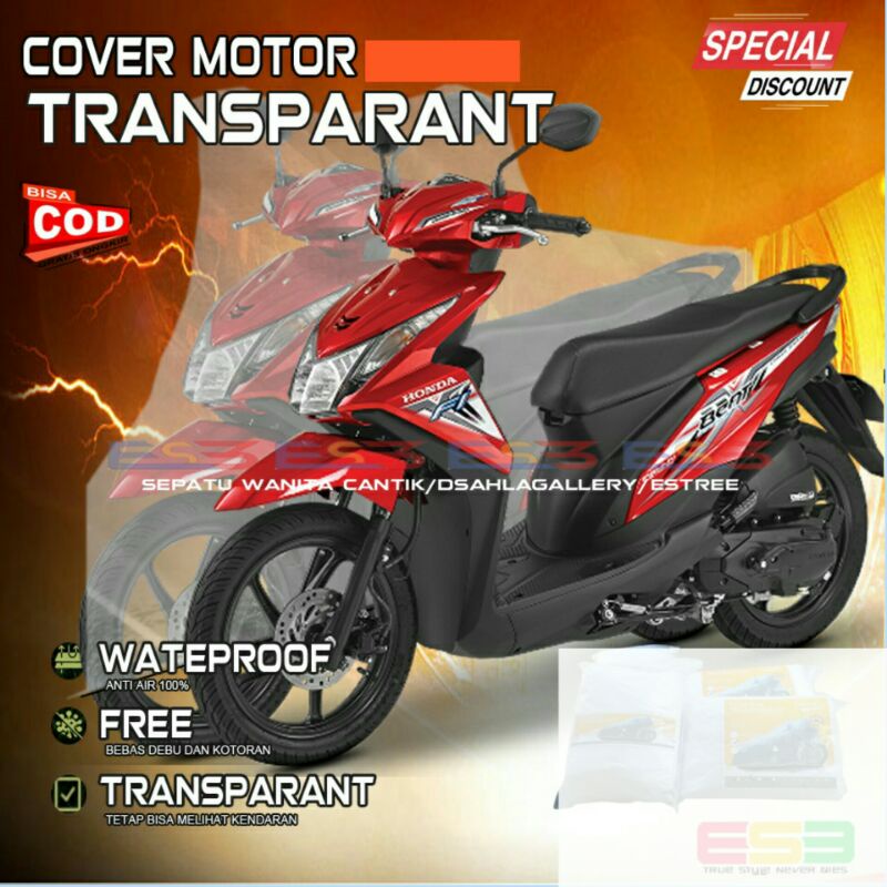 Cover Sarung Motor ARAGON Transparan Bening Selimut Plastik Tutup Motor NMAX PCX VARIO VESPA  SCOOPY BEAT