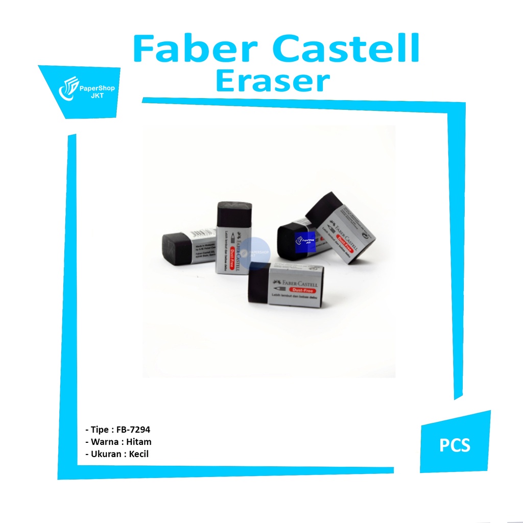 

FABER CASTELL - Eraser Dust Free 729 Penghapus Pensil Hitam - Pcs