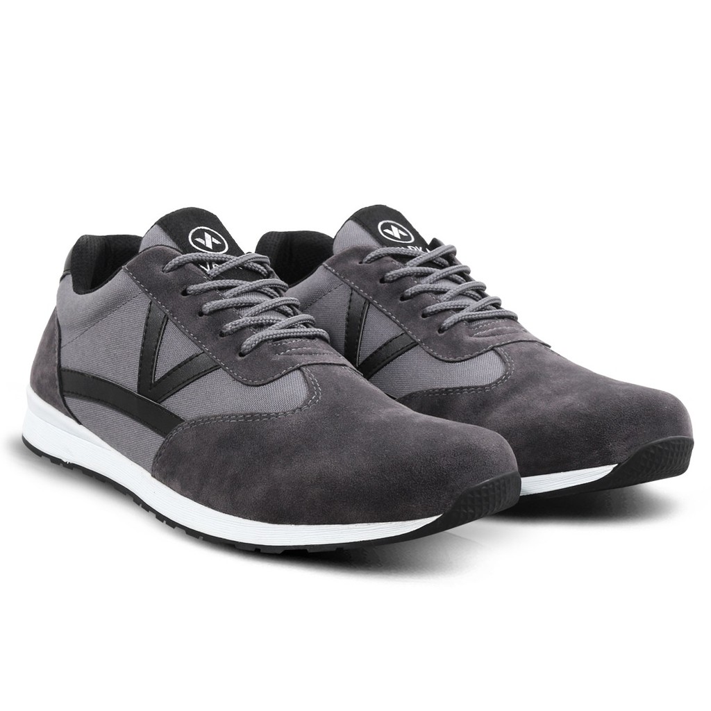 Sepatu Sneakers Pria V 4136 Brand Varka Sepatu Kets Kuliah Kerja Olahraga Hangout Warna Abu