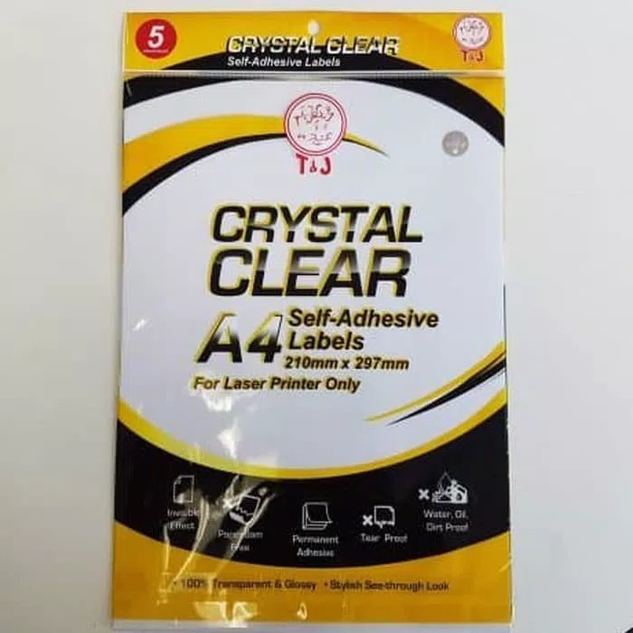 

T&J Labels CRYSTAL CLEAR LABELS A4