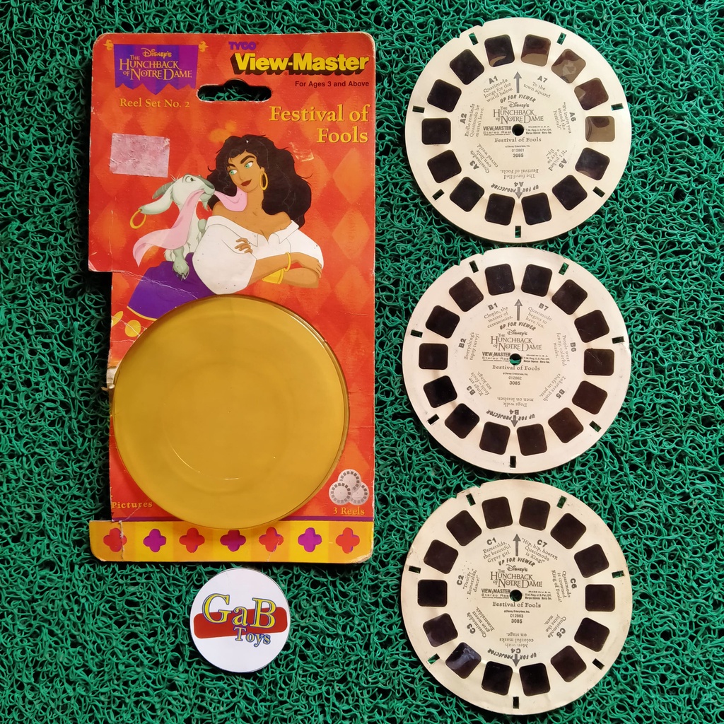 Kaset Reel Film ViewMaster The Hunchback Festival of Fools 3D - View Master - Tyco - Disney