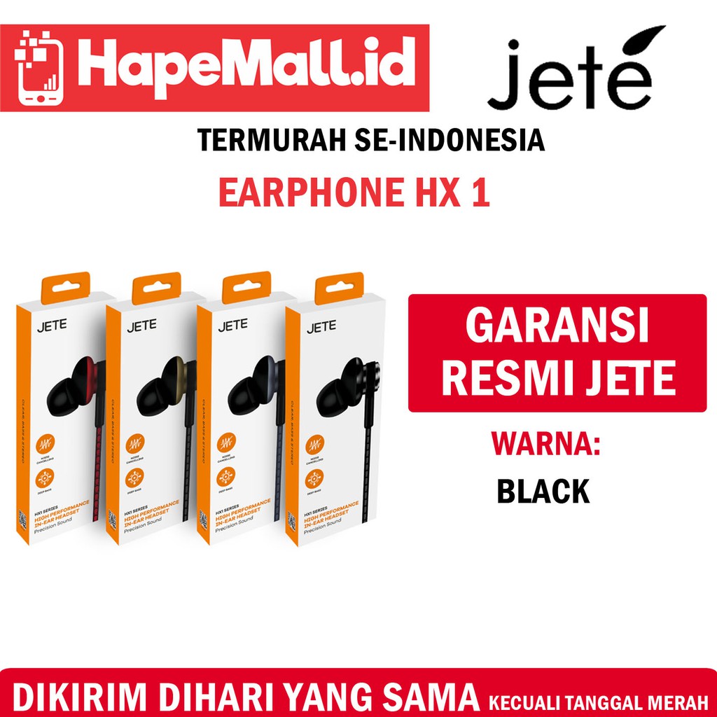 JETE EARPHONE HX 1 GARANSI RESMI JETE TERMURAH