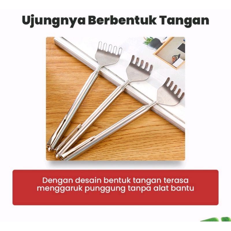 ALAT GARUK PUNGGUNG STAINLESS  /  TELESKOPIC / ANTI KARAT / GARUKAN PUNGGUNG