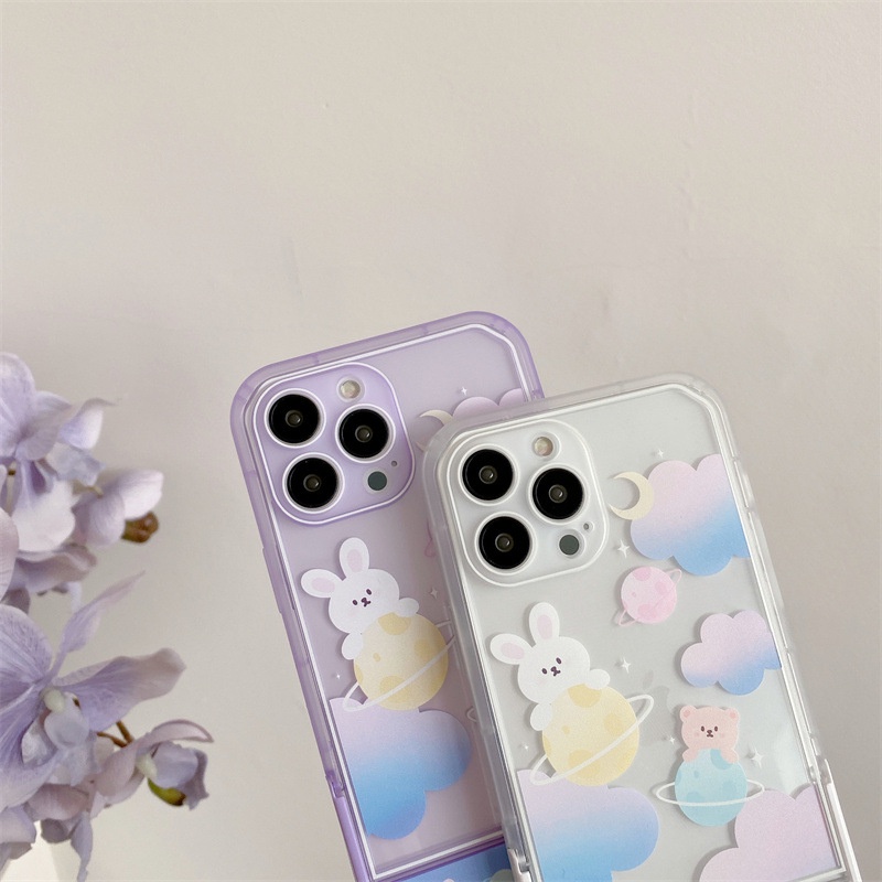 Case Bracket Lipat Motif Kartun Hewan Lucu Untuk Iphone 7 8 PLUS X XR XS 11 12 13 PRO MAX SE 2020