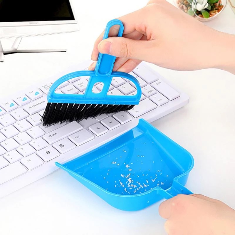 Sapu Pengki Set Mini - Sapu Meja Laptop - Mini Dustpan