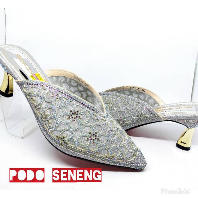 Sandal sepatu Sofiya pesta silver