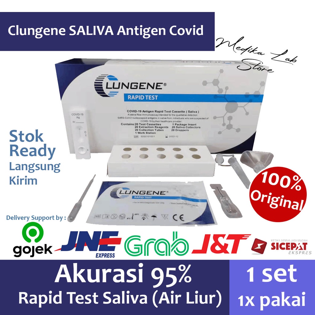 Antigen Saliva Rapid Test (Air Liur) Clungene | 1 set Original