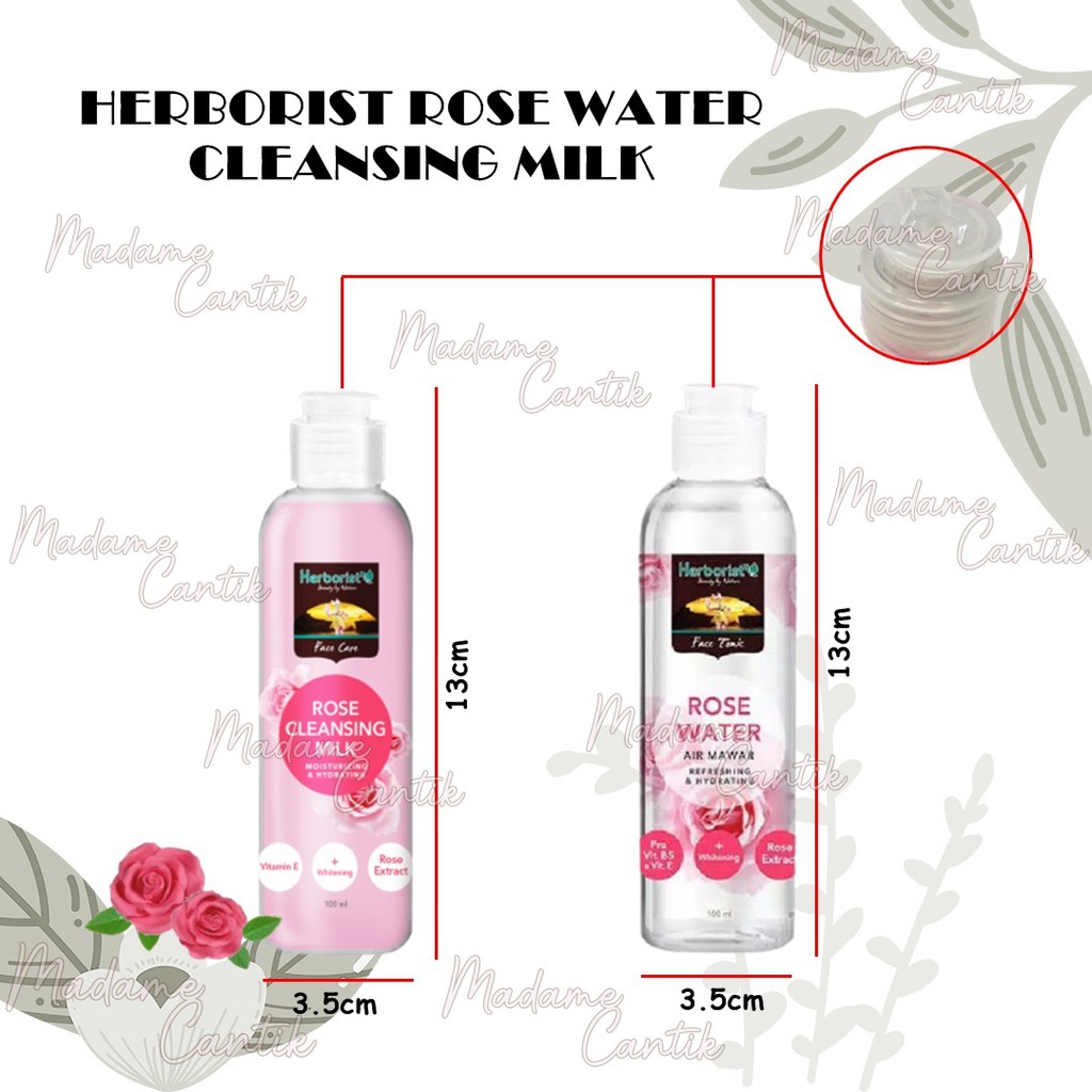 ✿ MADAME ✿ HERBORIST CLEANSING MILK ROSE WATER 100ML ORIGINAL BPOM BY HERBORIST