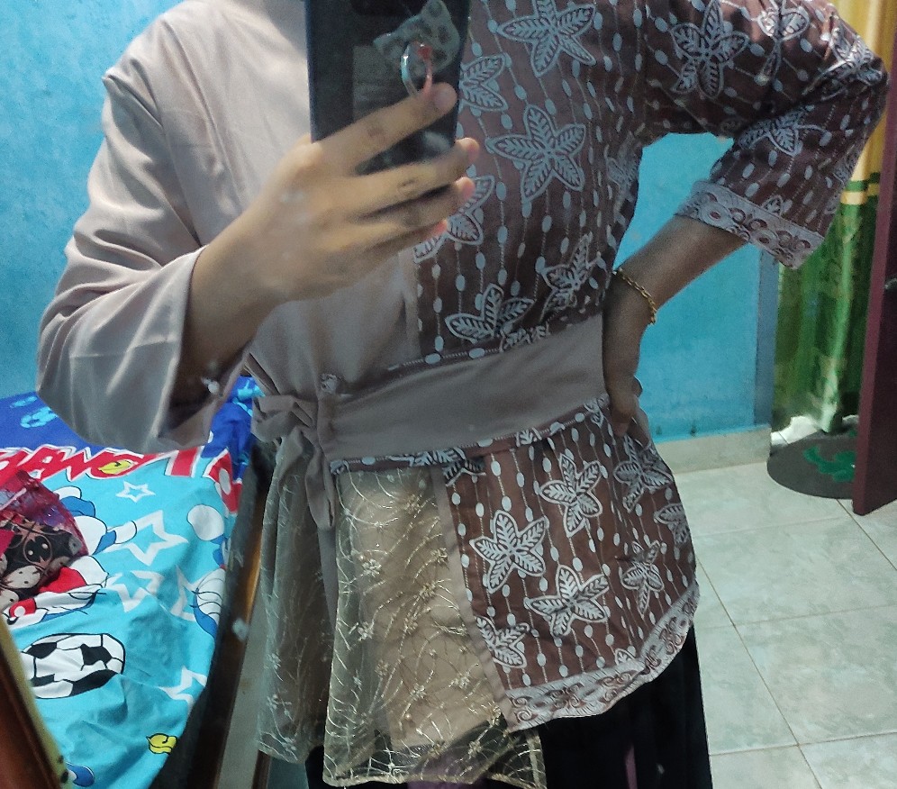 [bisa Cod] Batik Wanita Asj Sa Hrb026 Kenongo Kemeja Tosca Pendek