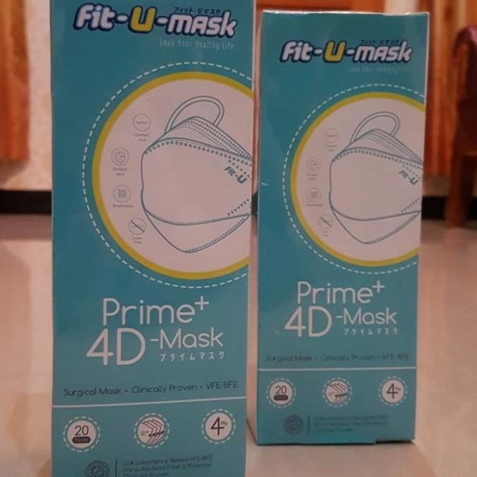 Masker Fit-U Mask Prime 4D New Model 4Play Original Isi 20 Pcs Diskon Bulan Suci